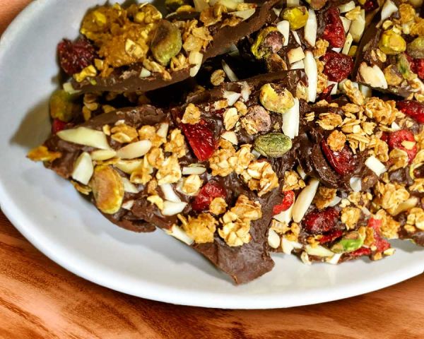 Chocolate Cranberry Granola Bark